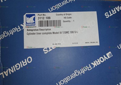 York Parte 3112.109 Camicia del cilindro Nuovo 2025 CHVAC